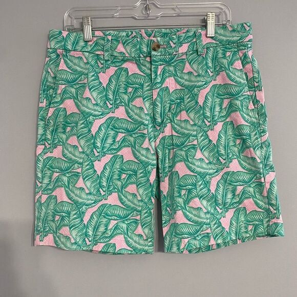 Vineyard Vines Stretch Banana Leaf Print Breaker Shorts Men Size 33 - Picture 1 of 9
